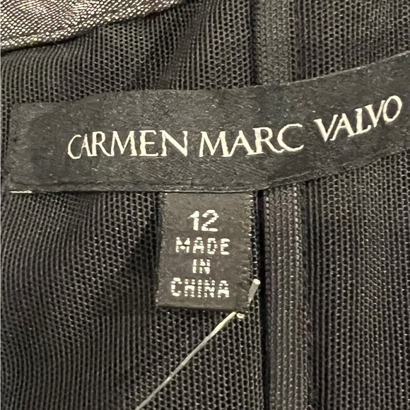 Carmen Marc Valvo Metallic Grey Party Embellished Strapless Dress Size 12. - Picture 9 of 12